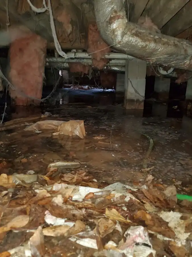 Crawl space flood assessment for Commercial Water Damage Restoration in Delran