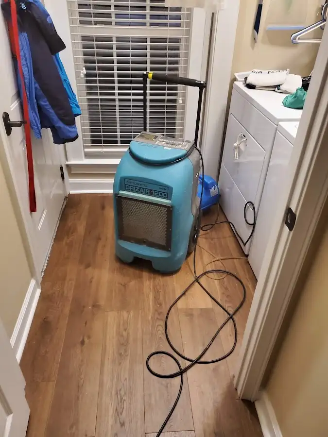 Commercial dehumidifier deployed for Flood Damage Cleanup in Delran