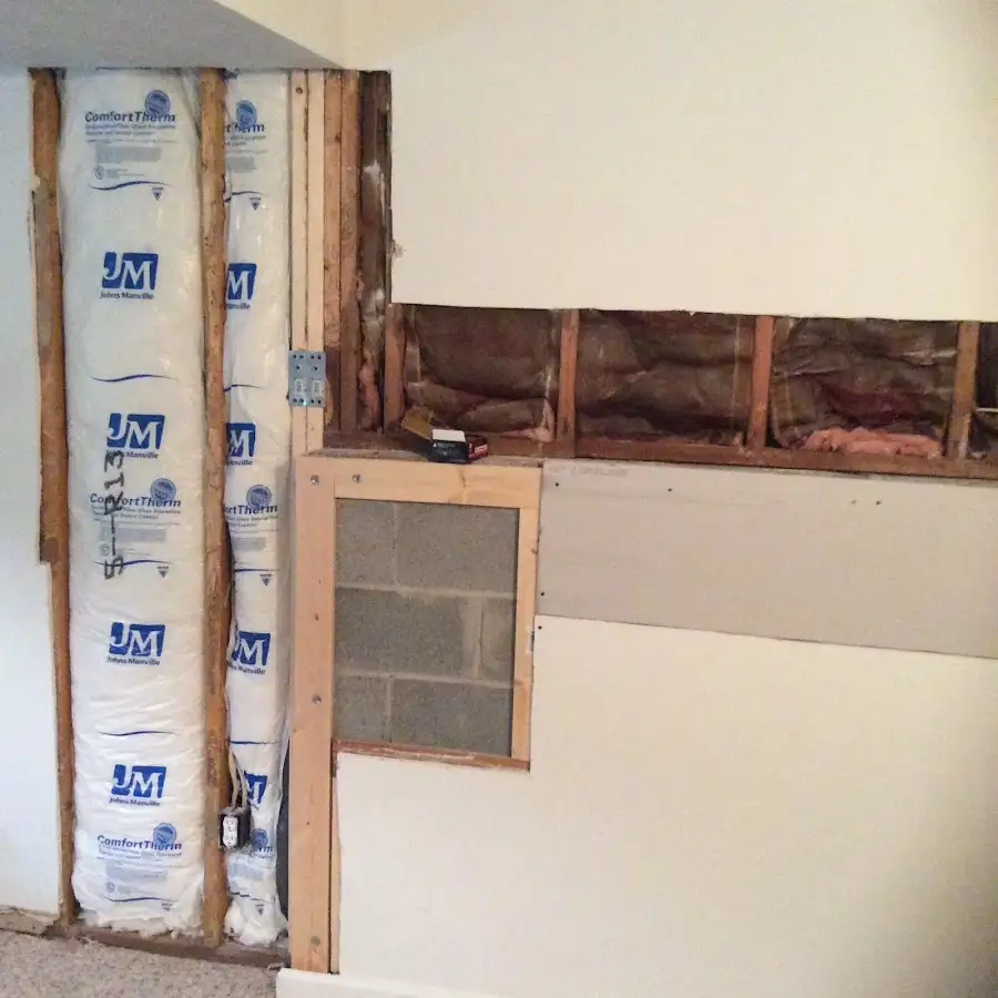 Wall insulation replacement during Contents Cleaning & Restoration in Delran